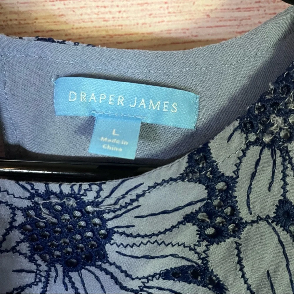 Draper James Embroidered Eyelet Floral Sleeveless Top‎ Size Large - Picture 2 of 6